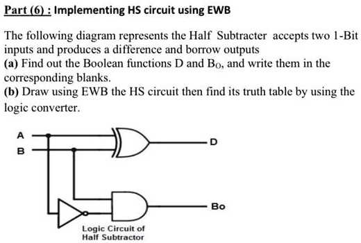 SOLVED: Part 6: Implementing HS circuit using EWB The following diagram ...