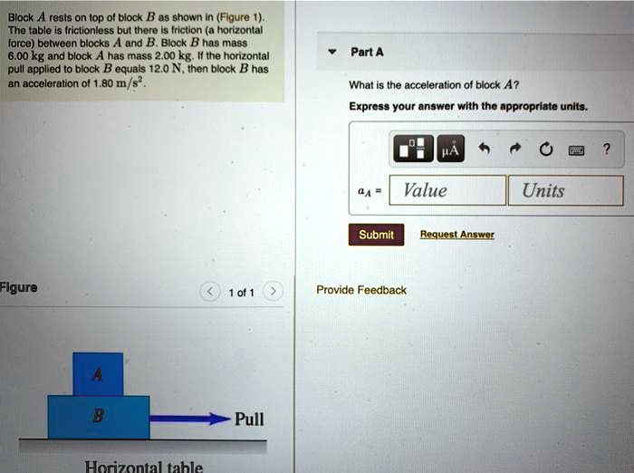 SOLVED: Block rolls on top of block B as shown in (Figure 1). The table ...