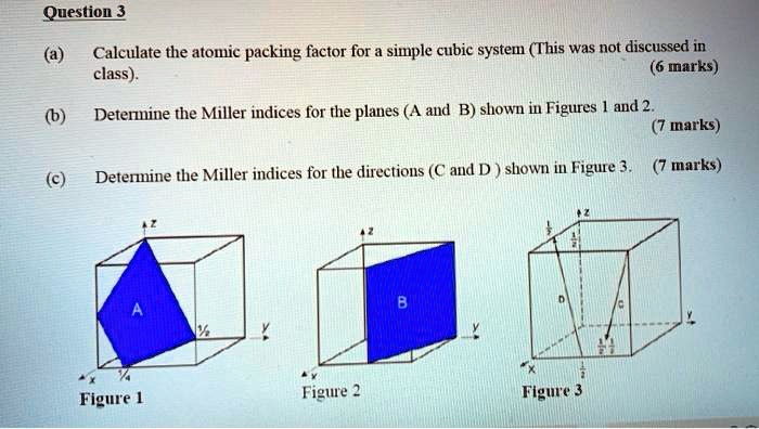 SOLVED: Question 3 (a) Calculate the atomic packing factor for a simple ...