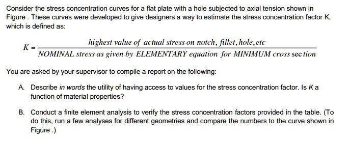 SOLVED: Consider the stress concentration curves for a flat plate with ...