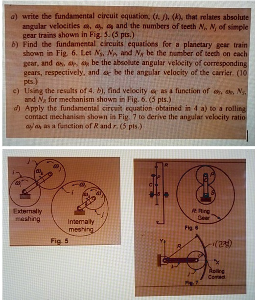 SOLVED: Kinematics Mechanics Gear and Gear Train Write the fundamental ...