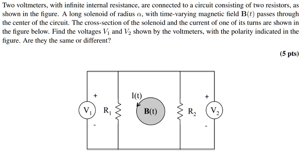 Solved Two Voltmeters With Infinite Internal Resistance Are Connected To A Circuit Consisting