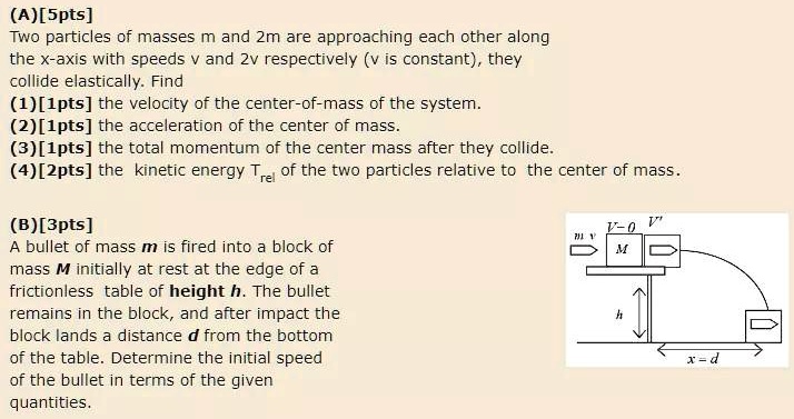 SOLVED: (A) [Physics] Two particles of masses m and 2m are approaching ...