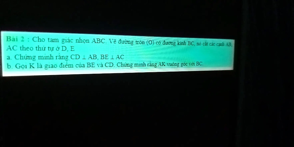 SOLVED: BÃ I 2 Cho Tam GiÃ¡c Nhá» N ABC CÃ³ Ä‘Æ°á» Ng TrÃ²n (O) CÃ³ Ä‘Æ ...