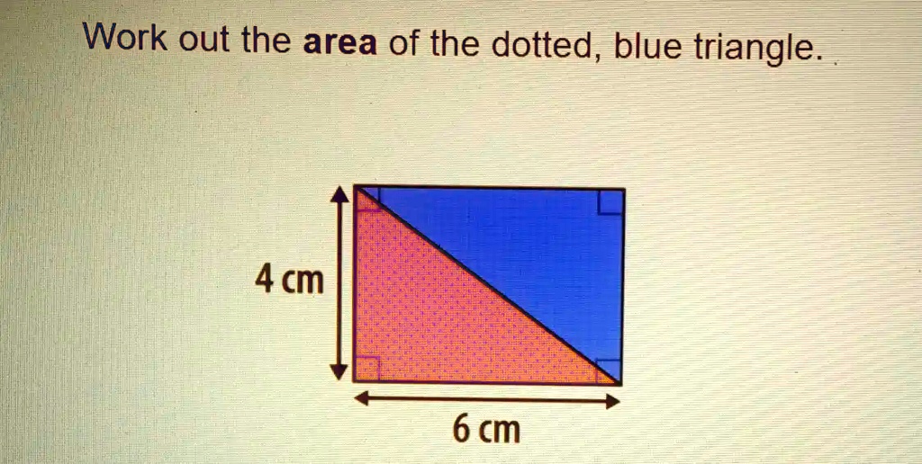 Work out the area of the dotted, blue triangle.
4 cm
6 cm