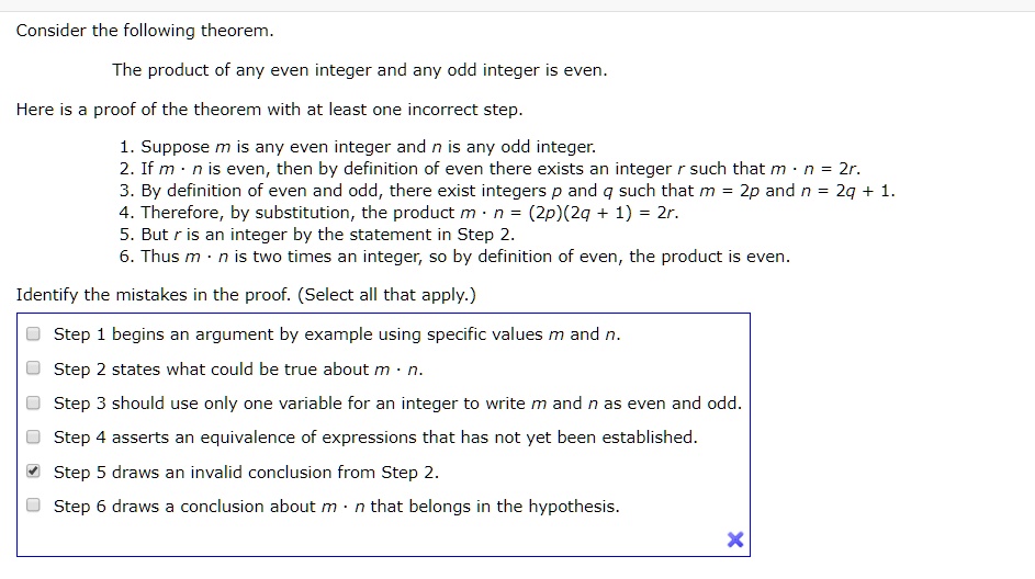 solved-consider-the-following-theorem-the-product-of-any-even-integer-and-any-odd-integer-is