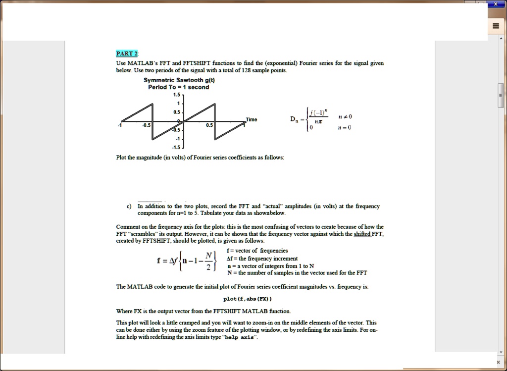 solved-part-2-use-matlab-s-fft-and-fftshift-functions-to-find-the