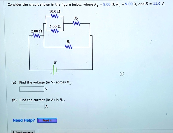 SOLVED: Consider the circuit shown in the figure below, where R1