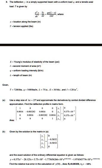 SOLVED I Need Help With This Question Please The Load T Is Given By T EI n Where T Tension 