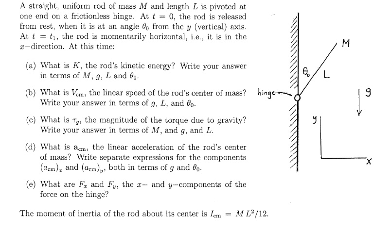 a straight uniform rod of mass m and length l is pivoted at oiic end on ...