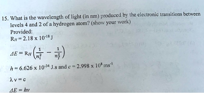 Video Solution: What Is The Wavelength Of Light (in Nm) Produced By The 