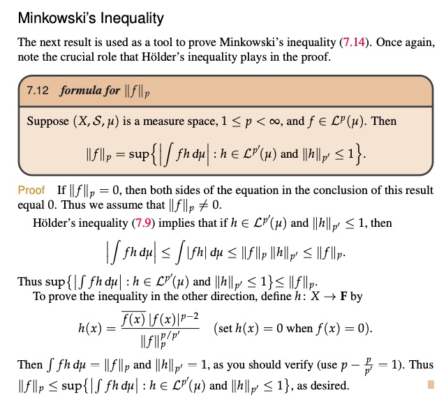 SOLVED Minkowski's Inequality The next result is used as a tool to prove Minkowski's inequality