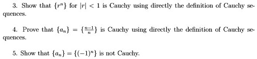 show that for il is cauchy using directly the definition of cauchy ...