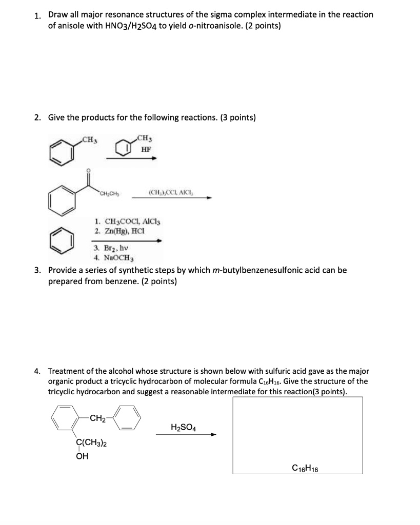 SOLVED: Draw all major resonance structures of the sigma complex ...