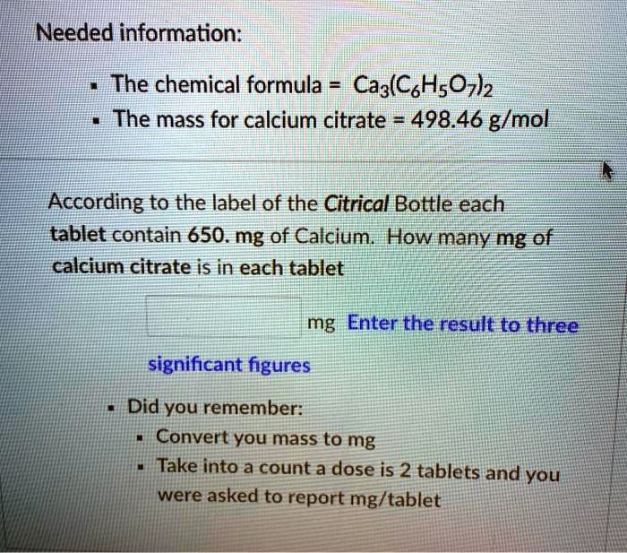 Calcium Citrate (Ca3(C6H5O7)2), Food Grade