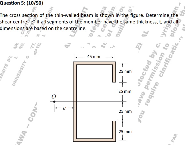 solved 1.1 the beam of a rectangular thin-walled... The cross section of the thin-walled beam is shown in the figure ...