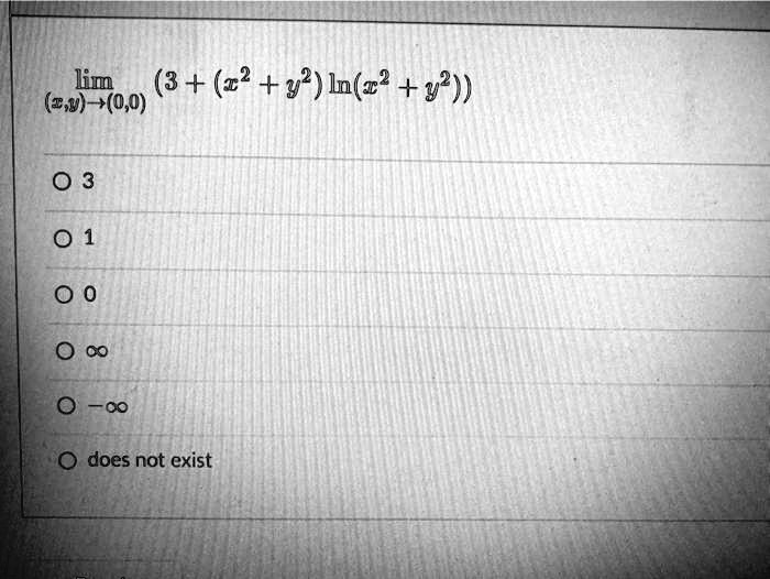 lim(x,y)→(0,0) (3 + (x^2 + y^2)ln(x^2 + y^2))