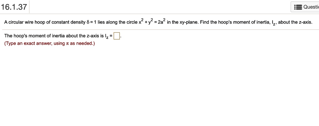 moment of inertia of a circle wire