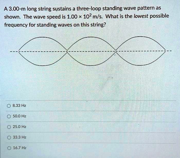 A 300 M Long String Sustains A Three Loop Standing Wave Pattern As