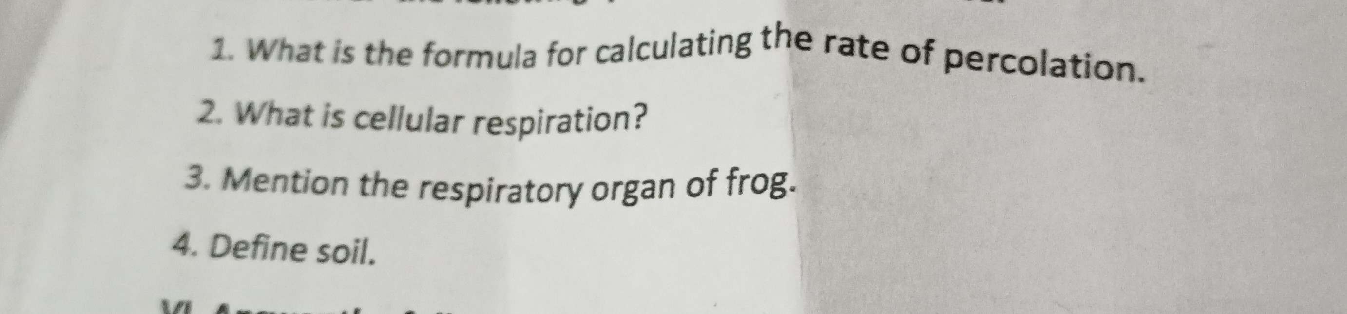 1. What is the formula for calculating the rate of percolation. 2. What ...