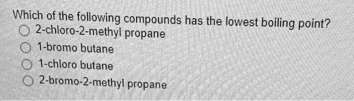 2 chloro 2 methylpropane melting and boiling point