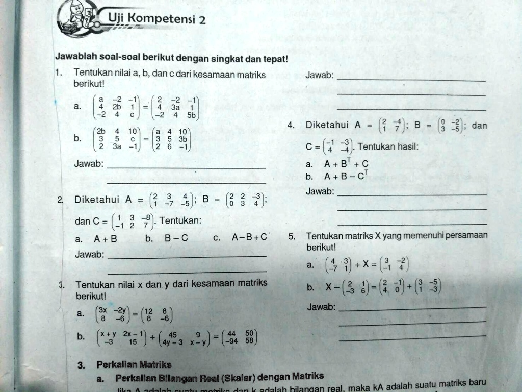 SOLVED: Ada Yang Bisa No. 5 A Dan B??? Uji Kompetensi 2 Jawablah Soal ...