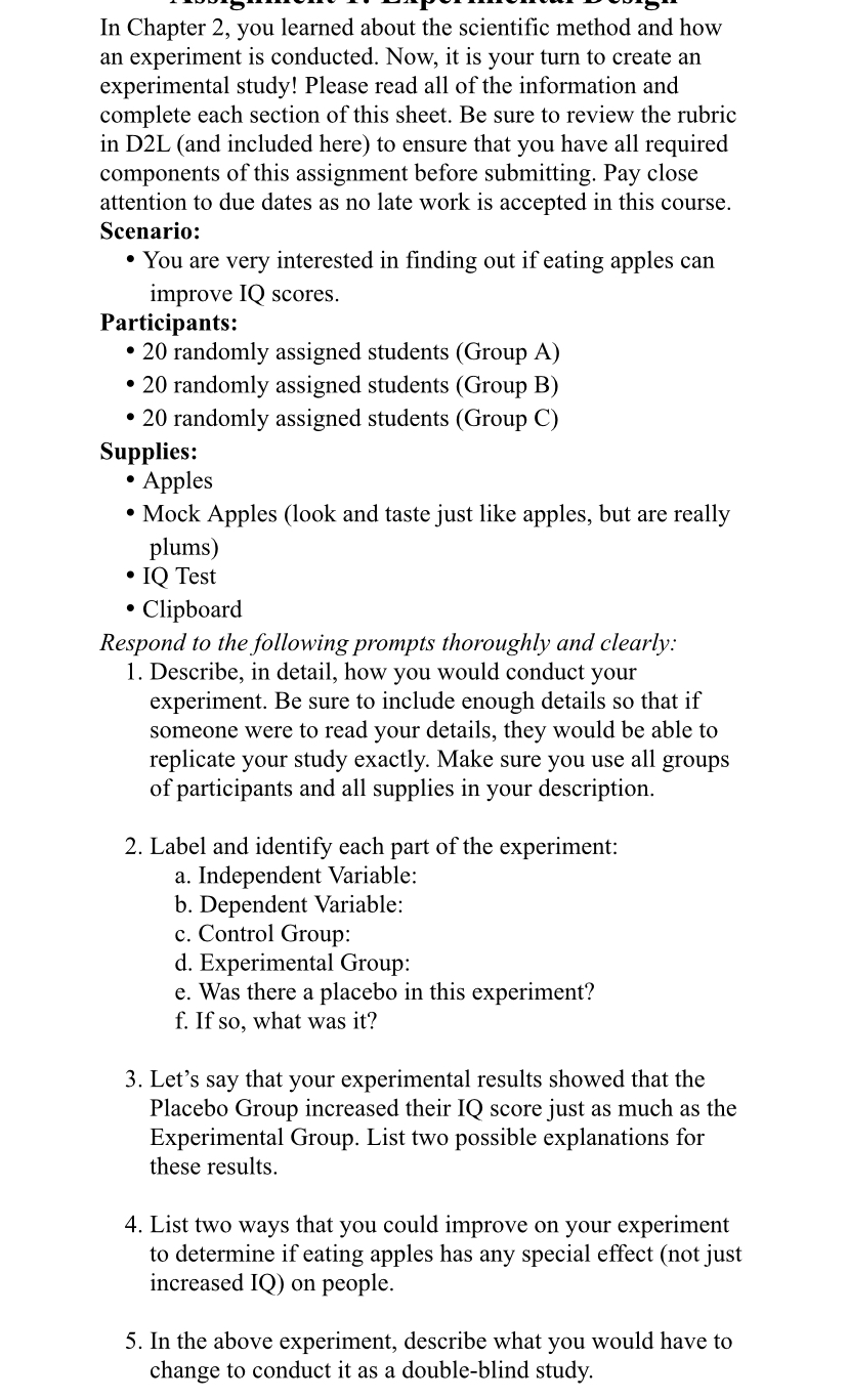 in chapter 2 you learned about the scientific method and how an ...
