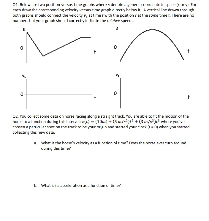 SOLVED: Below are two position-versus-time graphs where denote generic ...