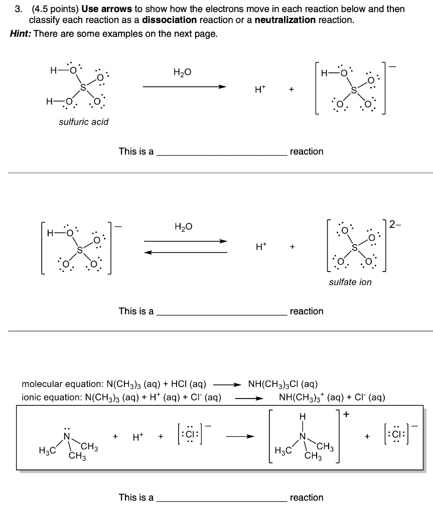 SOLVED: Text: (4.5 points) Use arrows to show how the electrons move in ...