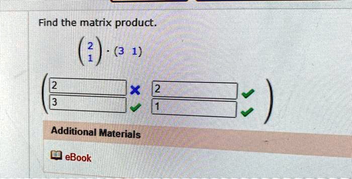 find the matrix product 2 3 1 additional materials ebook 48423