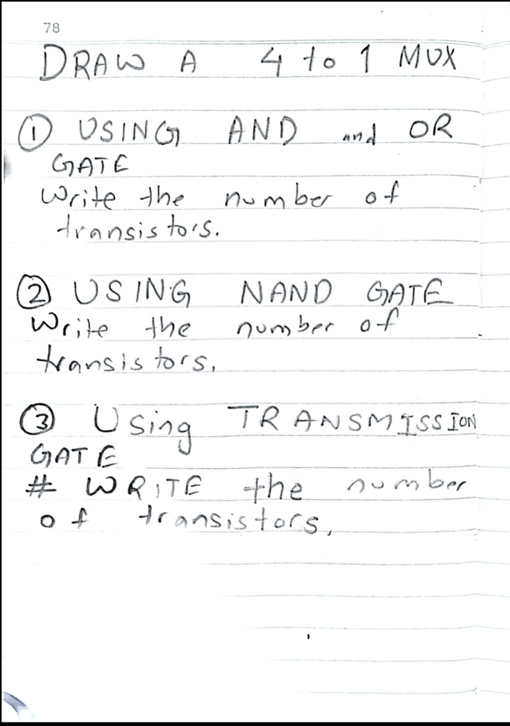 draw a 4 to 1 mux 1 using and and or gate write the number of ...