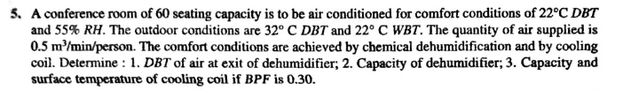 5 a conference room of 60 seating capacity is to be air conditioned for ...