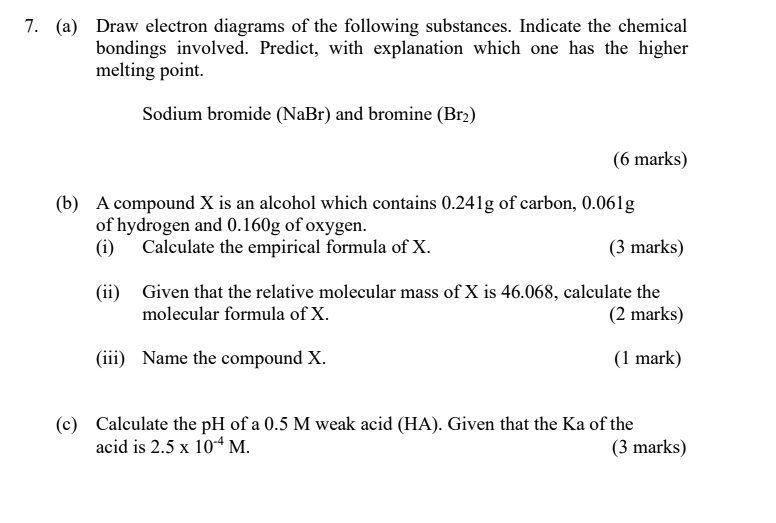 SOLVED: (a) Draw electron diagrams of the following substances ...