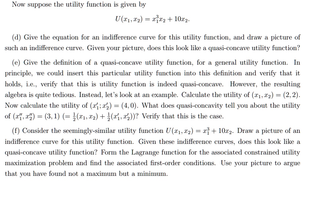 SOLVED: Now suppose the utility function is given by U(x1,x2) = x1*x2 ...
