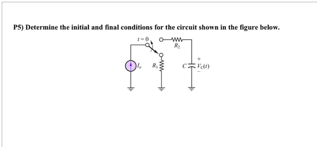 P5) Determine the initial and final conditions for the circuit shown in ...