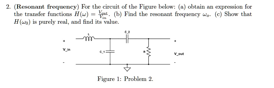 2 resonant frequency for the circuit of the figure below a obtain an ...