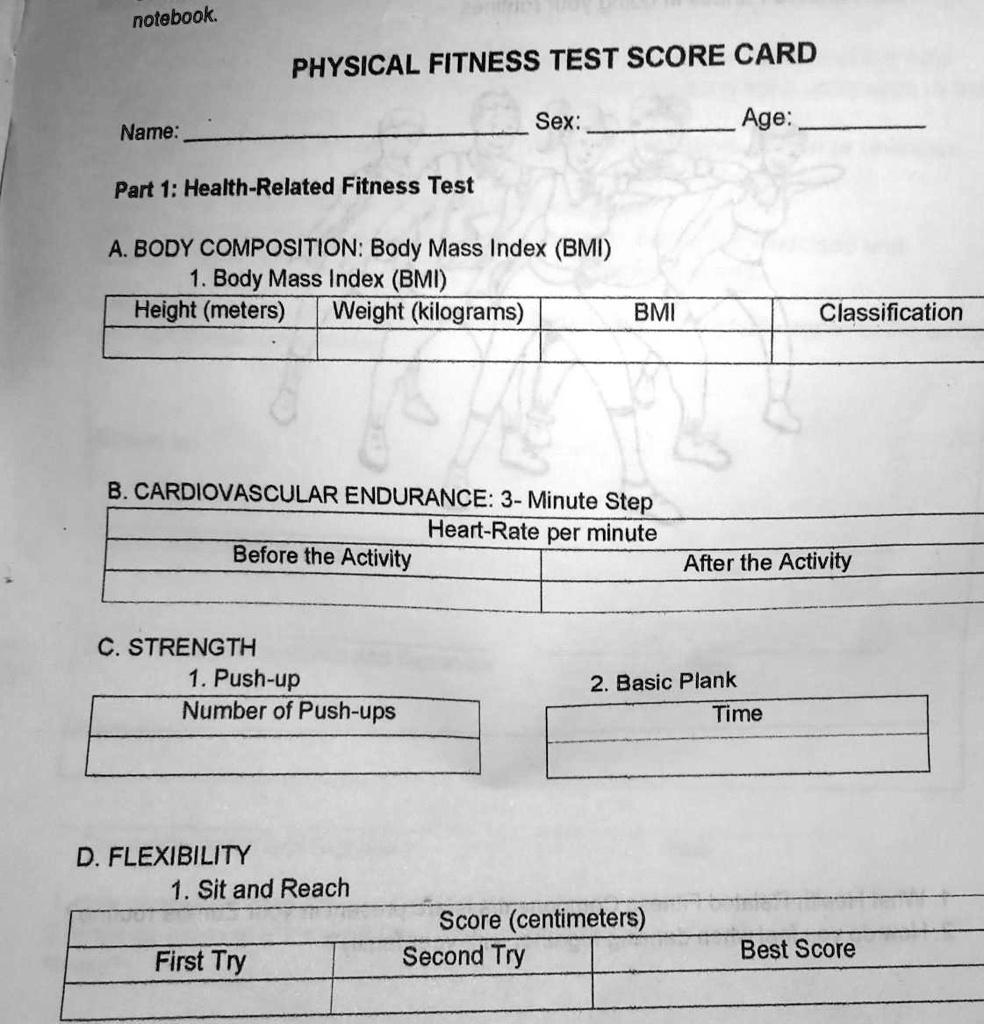 Fitness Testing Record Sheet