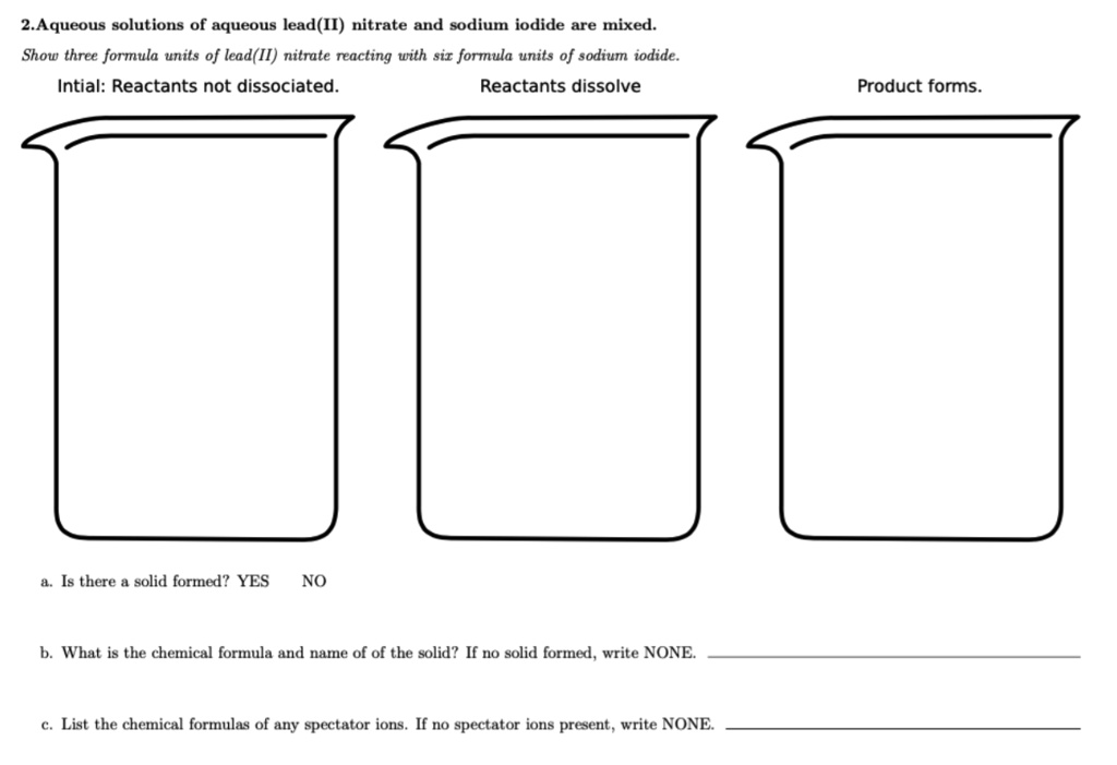 SOLVED 2.Aqueous solutions of aqueous lead(II) nitrate and sodium