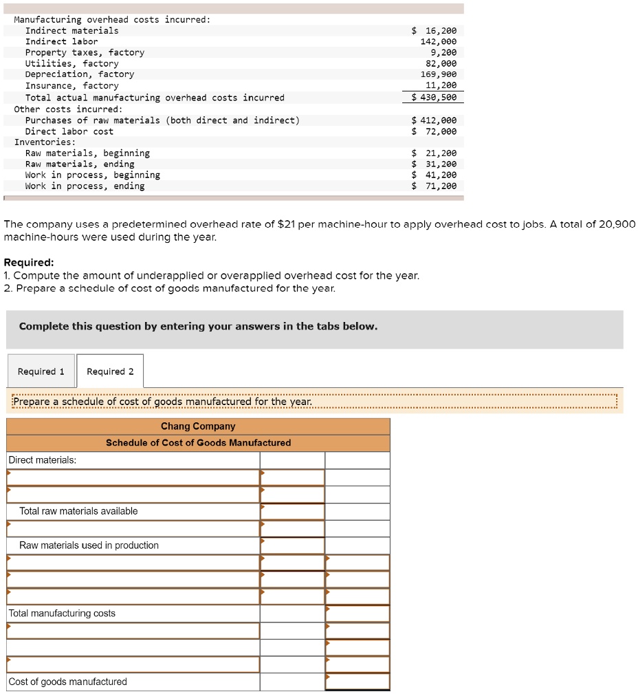 VIDEO solution Manufacturing overhead costs incurred Indirect