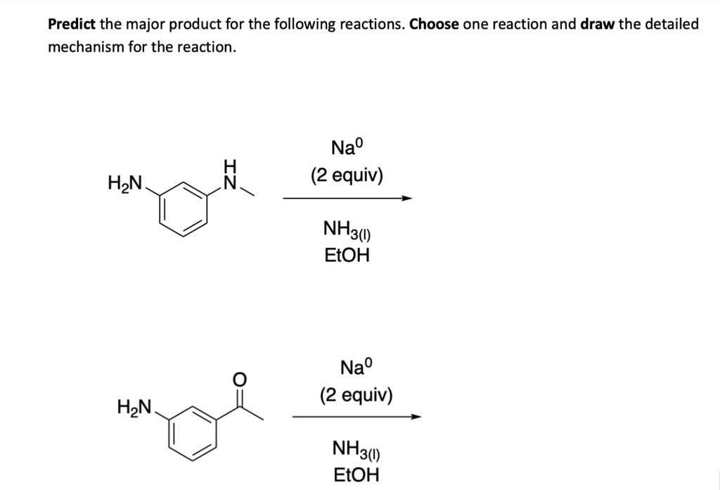 SOLVED: Predict the major product for the following reactions. Choose ...