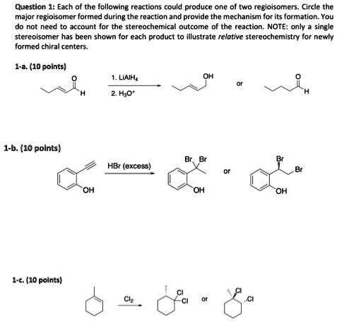 SOLVED: Question: Each of the following reactions could produce one or ...