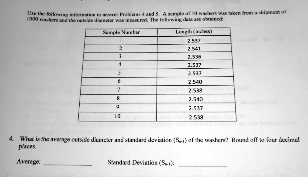 SOLVED Use the following information to answer Problems and 5. A