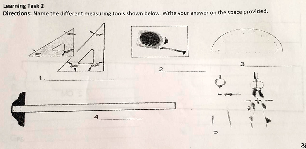 SOLVED 'Name The different Measuring Tools Shown below. Learning Task