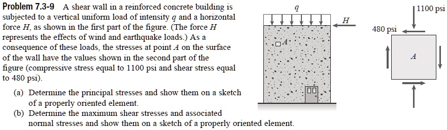 strength of materials problem 73 9 shear wall 1n reinforced concrete ...