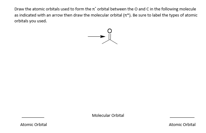 SOLVED: Draw the atomic orbitals used to form the v orbital between the ...