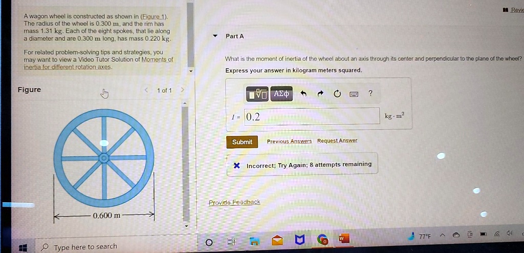 A wagon wheel is constructed as shown in Figure 1. The radius of the ...