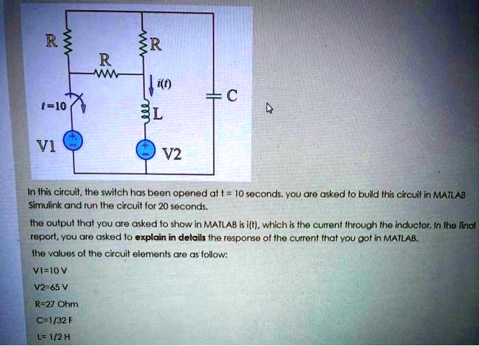 SOLVED: In this circuit, the current (i) is equal to 10A. The voltages ...