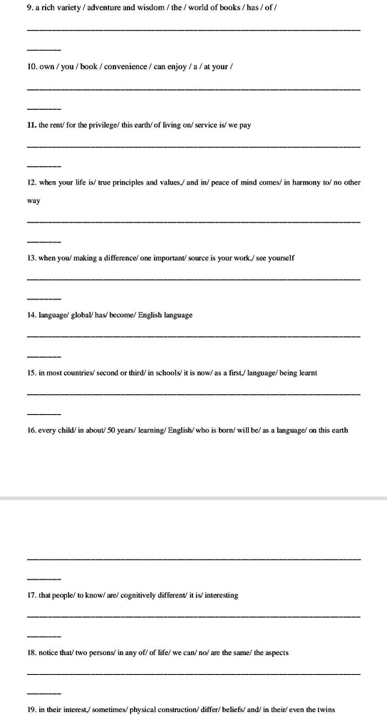 SOLVED: 'rearrange The Following Sentences'