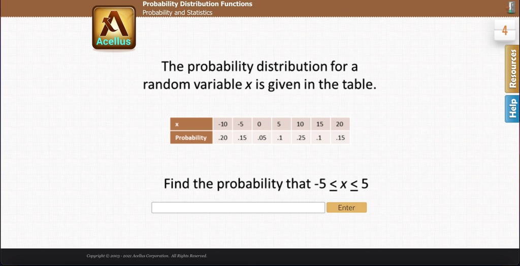 SOLVED: Find The Probability. PLZ HELP Probability Distribution ...