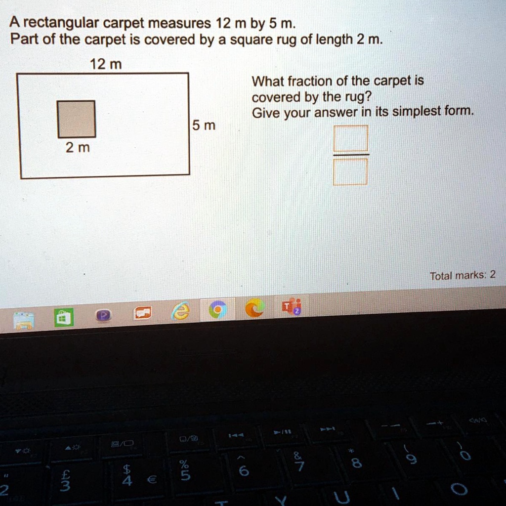 SOLVED 'A rectangular carpet measures 12m by 5m. Part of the carpet is
